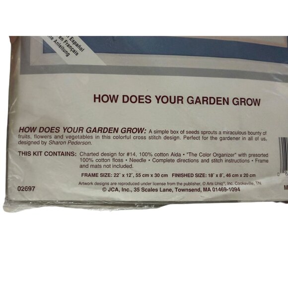 Needle Treasures Counted Cross Stitch Kit How Does Your Garden Grow 18" x 8" - Picture 3 of 5